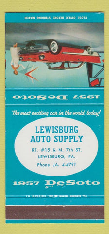 Matchbook Cover - 1957 DeSoto Lewisburg PA 30 Strike