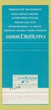 Matchbook Cover - 1958 DeSoto IH Huegel Tamaqua PA 30 Strike