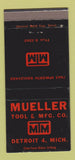 Matchbook Cover - Mueller Tool Detroit MI 30 Strike