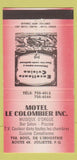 Matchbook Cover - Motel Le Colombier Joliette QC 30 Strike