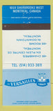 Matchbook Cover - Le Versailles Lodge Montreal QC 30 Strike