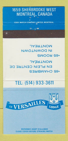 Matchbook Cover - Le Versailles Lodge Montreal QC 30 Strike