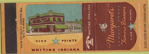 Matchbook Cover - Margaret's Geneva House Five Points Whiting IN