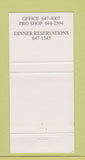 Matchbook Cover - Chester Valley Golf Club Malvern PA 30 Strike