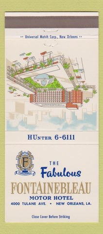 Matchbook Cover - Fontainebleau Motor Hotel New Orleans LA 30 Strike