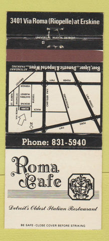 Matchbook Cover - Roma Cafe Detroit MI 30 Strike