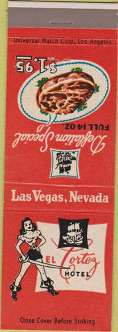 Matchbook Cover - El Cortez Hotel Las Vegas NV casino girlie