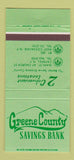 Matchbook Cover - Green County Savings Bank Catskill West Coxsackie NY 30 Strike