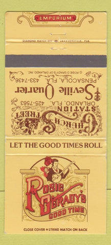 Matchbook Cover - Rosie O'Grady's Seville Quarter Pensacola FL 30 Strike