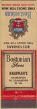 Matchbook Cover - Bostonians shoes Kaufman's Charleston WV