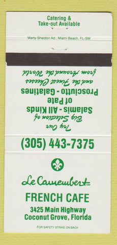 Matchbook Cover - Le Caineuibert French Cafe Coconut Grove FL 30 Strike