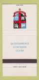 Matchbook Cover - Quintessence Luncheon Clubs London UK Moorgate Well 30 Strike