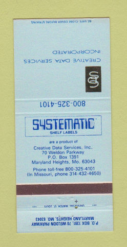 Matchbook Cover - Creative Data Services Inc Maryland Heights MD 30 Strike