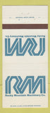 Matchbook Cover Rocky Mountain Machinery Salt Lake City UT tractors 30 Strike