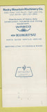 Matchbook Cover Rocky Mountain Machinery Salt Lake City UT tractors 30 Strike