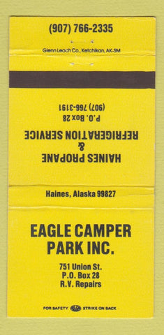 Matchbook Cover - Eagle Camper Park Haines AK WEAR 30 Strike