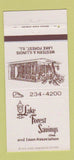 Matchbook Cover - Lake Forest Savings and Loan IL 30 Strike