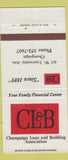 Matchbook Cover - Champaign Loan Building Assoc IL 30 Strike