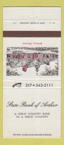 Matchbook Cover - State Bank of Arthur IL 30 Strike