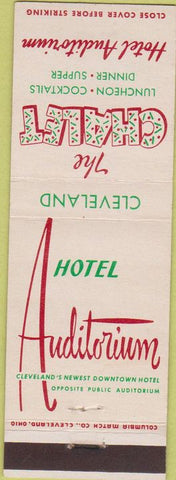 Matchbook Cover - The Chalet Hotel Auditorium Cleveland OH