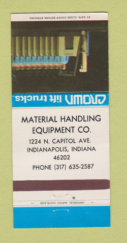 Matchbook Cover - Crown Forklifts Indianapolis IN 30 Strike