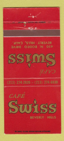 Matchbook Cover - Cafe Swiss Beverly Hills CA 30 Strike