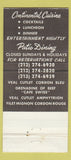 Matchbook Cover - Cafe Swiss Beverly Hills CA 30 Strike