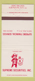 Matchbook Cover - Supreme Securities Baton Rouge LA 30 Strike