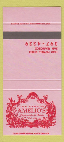 Matchbook Cover - Amelio's San Francisco CA 30 Strike
