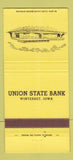 Matchbook Cover - Union State Bank Winterset IA 30 Strike