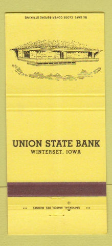 Matchbook Cover - Union State Bank Winterset IA 30 Strike