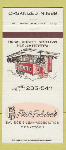 Matchbook Cover - First Federal Savings Mattoon IL 30 Strike