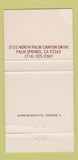 Matchbook Cover - Riccio's Palm Springs CA 30 Strike