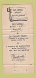 Matchbook Cover - Gus Genetti Hotel Wilkes Barre PA 30 Strike