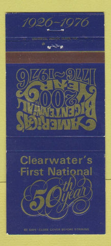 Matchbook Cover - Clearwater First National Bank 1976 FL 30 Strike