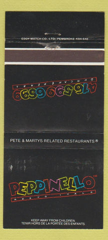 Matchbook Cover - Peppinello Italian Restaurant Canada WEAR 30 Strike