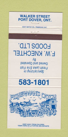 Matchbook Cover - Fisherman's Catch Bar Restaurant Port Dover ON 30 Strike