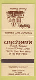 Matchbook Cover - Archer's French Restaurant Toronto ON 30 Strike