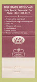 Matchbook Cover - Gulf Beach Hotel Court Sarasota FL 30 Strike