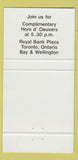 Matchbook Cover - Adesso Restaurant Toronto ON 30 Strike