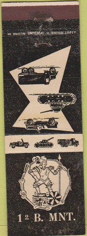 Matchbook Cover - Brazilian Military? 1 o B. Mnt tanks cars
