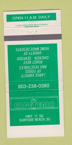 Matchbook Cover - S&J Cafeteria Surfside Beach SC 30 Strike