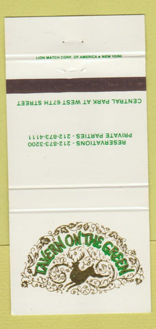 Matchbook Cover - Tavern on the Green New York City 30 Strike