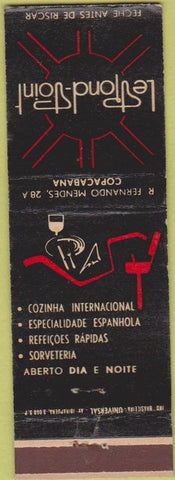 Matchbook Cover - Le Pond Point Copacabana Brazil Ice Cream food