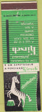 Matchbook Cover - Hirsch Zebra Window Blinds Brazil