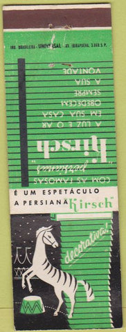 Matchbook Cover - Hirsch Zebra Window Blinds Brazil