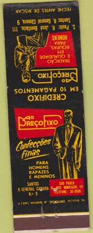 Matchbook Cover - Sao Paulo Brazil Men's clothing