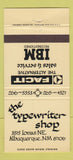 Matchbook Cover - Typewriter Shop Albuquerque NM IBM 30 Strike