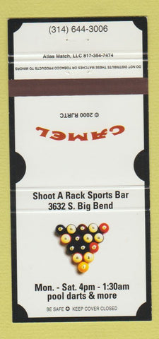 Matchbook Cover - Shoot A Rack Sports Billiards St Louis? Camel Cigs 30 Strike