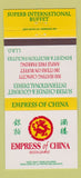 Matchbook Cover - Empress of China St Hyacinthe QC Hamilton ON 30 Strike